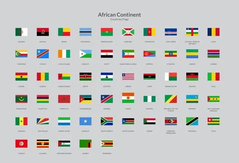 African Countries Rectangle flag icon Stock Illustration