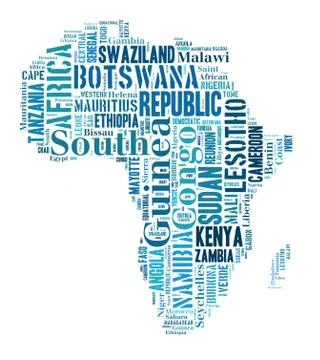 African countries in shape of the continent Stock Illustration