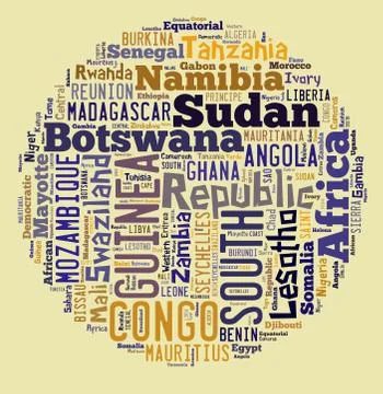 African countries in words cloud Stock Illustration