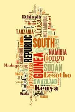 African countries in words cloud Stock Illustration