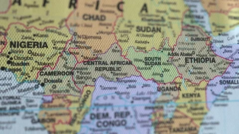 African countries On the World Map. Stock-Footage 109061345