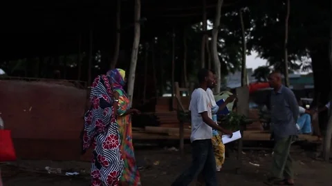 African crowded street Stock-Footage 80429168