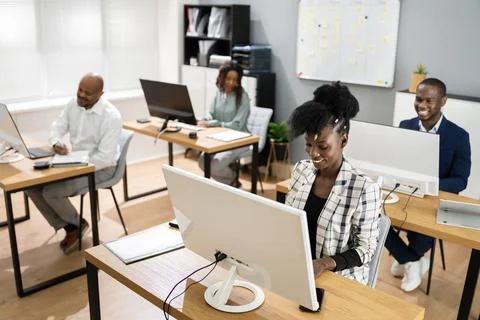 African Customer Tech Support Team Foto stock