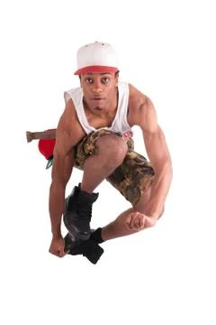 African dancer breakdance Stock Photos