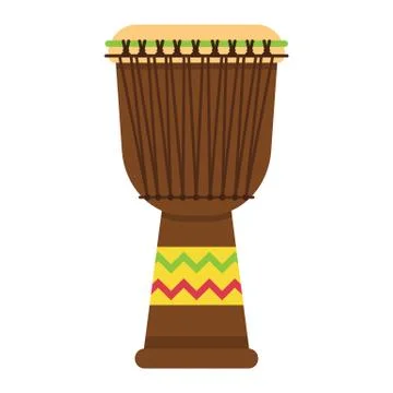 African Djembe Drum flat icon, music Stock Illustration