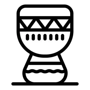 African djembe drum with geometric patterns symbolizing rhythm and culture Stock Illustration