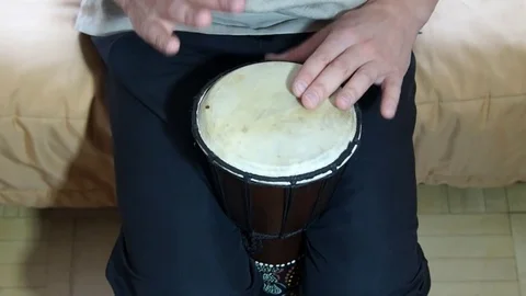 African Djembe drummer Stock Footage 77568267