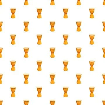 African djembe drums repeating seamless pattern Stock Illustration