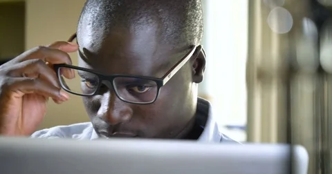African doctor smiles. concept of medicine in the world Stock Footage