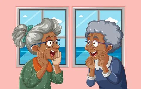 African elderly people talking Ilustración de archivo