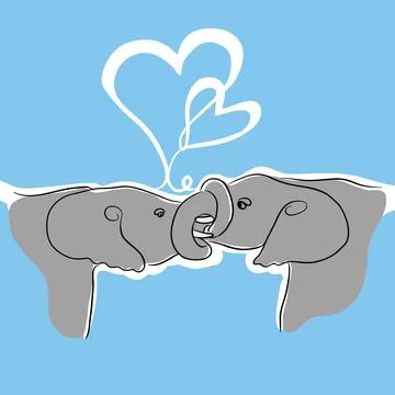 African Elephant making love Vector illustration Illustrazione stock