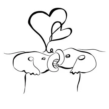 African Elephant making love Vector illustration Stock Illustration