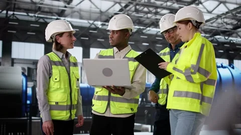 African Engineer Man Checking Industrial Facility Stock Footage 305880521