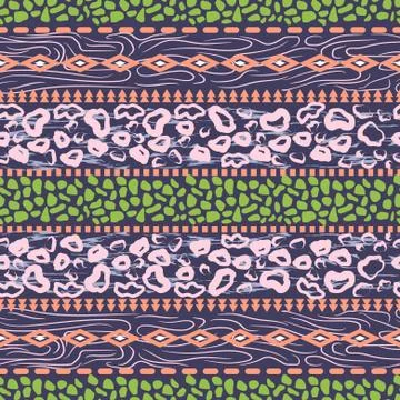 African ethnic pattern design violet purple dots abstract seamless print with Stock Illustration