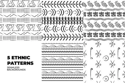 African Ethnic Pattern Set Stockillustratie