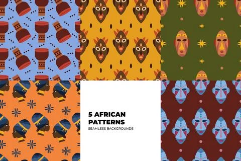 African Fabric Set Stockillustratie