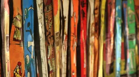 African fabrics1 Stock Footage 11896874