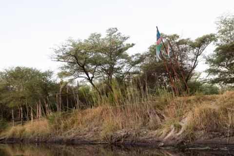 African flags over Kwando Stock Photos