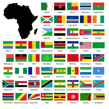 African flags Stock Photos
