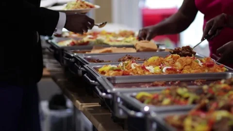 African food serving at event Video stock 78559710