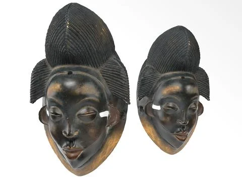 African Gabon Punu - Lumbo Tribal Mask 3D Model