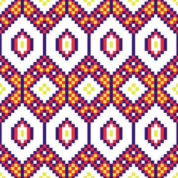 African geometric seamless pattern beaded texxture print shapes. Stock Illustration