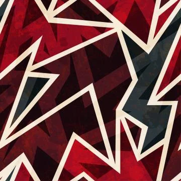African geometric seamless pattern with grunge effect Stock Illustration