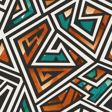 African geometric seamless pattern. Stock Illustration