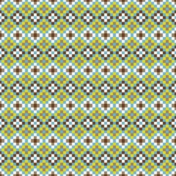 African geometric seamless pattern pixel art and rhomb bead shapes texture. Stock Illustration