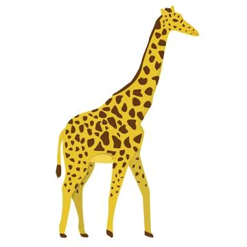 African giraffe in flat style isolated on white background Stock Illustration