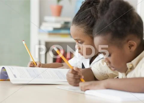 African girls doing homework Stock Photos