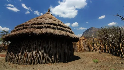 African Hut Time Lapse Stock-Footage 101209623