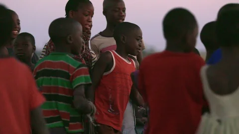 African kids playing Stock Footage 129291326