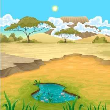 African landscape Stock Illustration