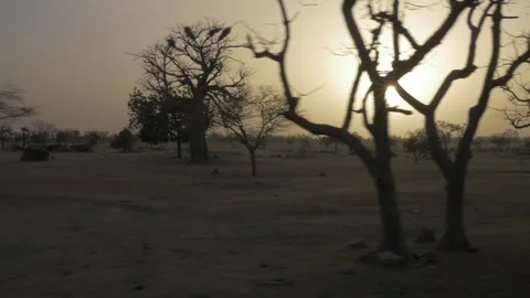 African landscape road sunset2 Stock Footage 306866503