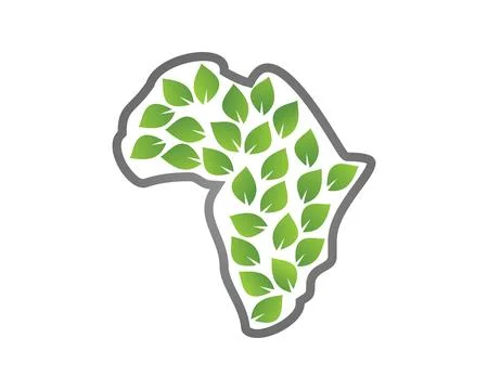 African leaf map icon template Stock Illustration