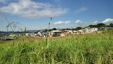 African Luxury Housing Developments, Wide Crane Rise Reveal Shot Left to Right Vídeo Stock 337293221
