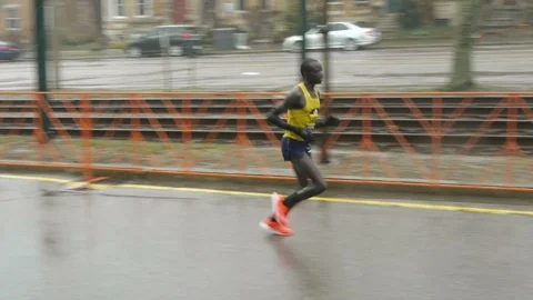 African Male Runner 2018 Boston Marathon. Stock Footage 88564981