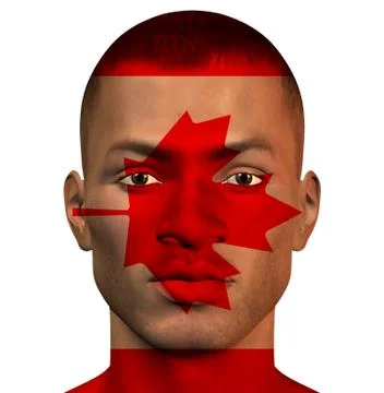 African man with canada flag Stock Illustration