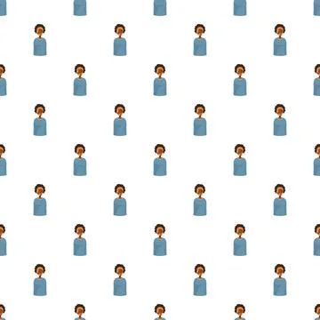 African man character repeating pattern background Stock Illustration