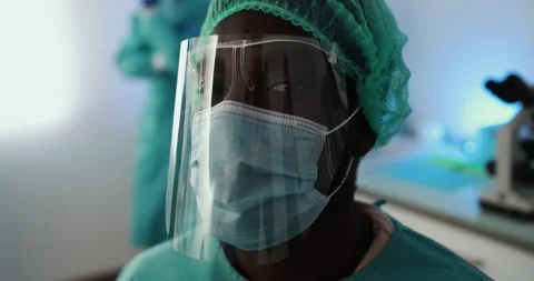 African man doctor at work inside hospital 動画素材 149116852