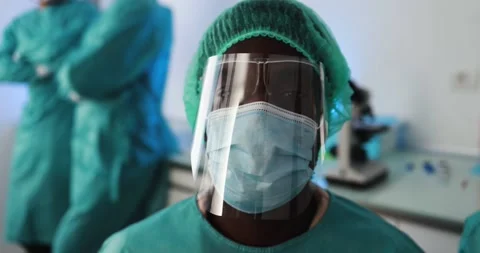 African man doctor at work inside hospital Stock Footage 149116853
