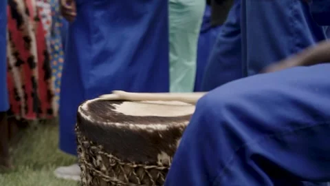 African Man Drumming Stock Footage 328001549