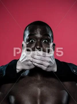 African man freedom of speech concept Stock Photos