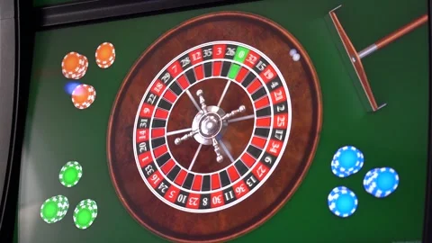 African man playing a game of roulette on a slot machine Stock Footage 256794127