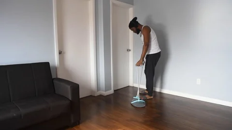 African man sweep Stock-Footage 128849652