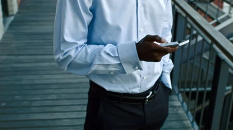 African man using digital tablet phone Video stock 53082284
