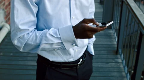 African man using digital tablet phone Stock Footage 53082287