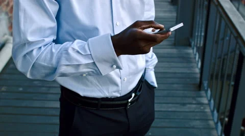African man using digital tablet phone Stock Footage 53082319