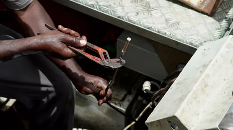 An african man working in a construction site. Stock Footage 68332659